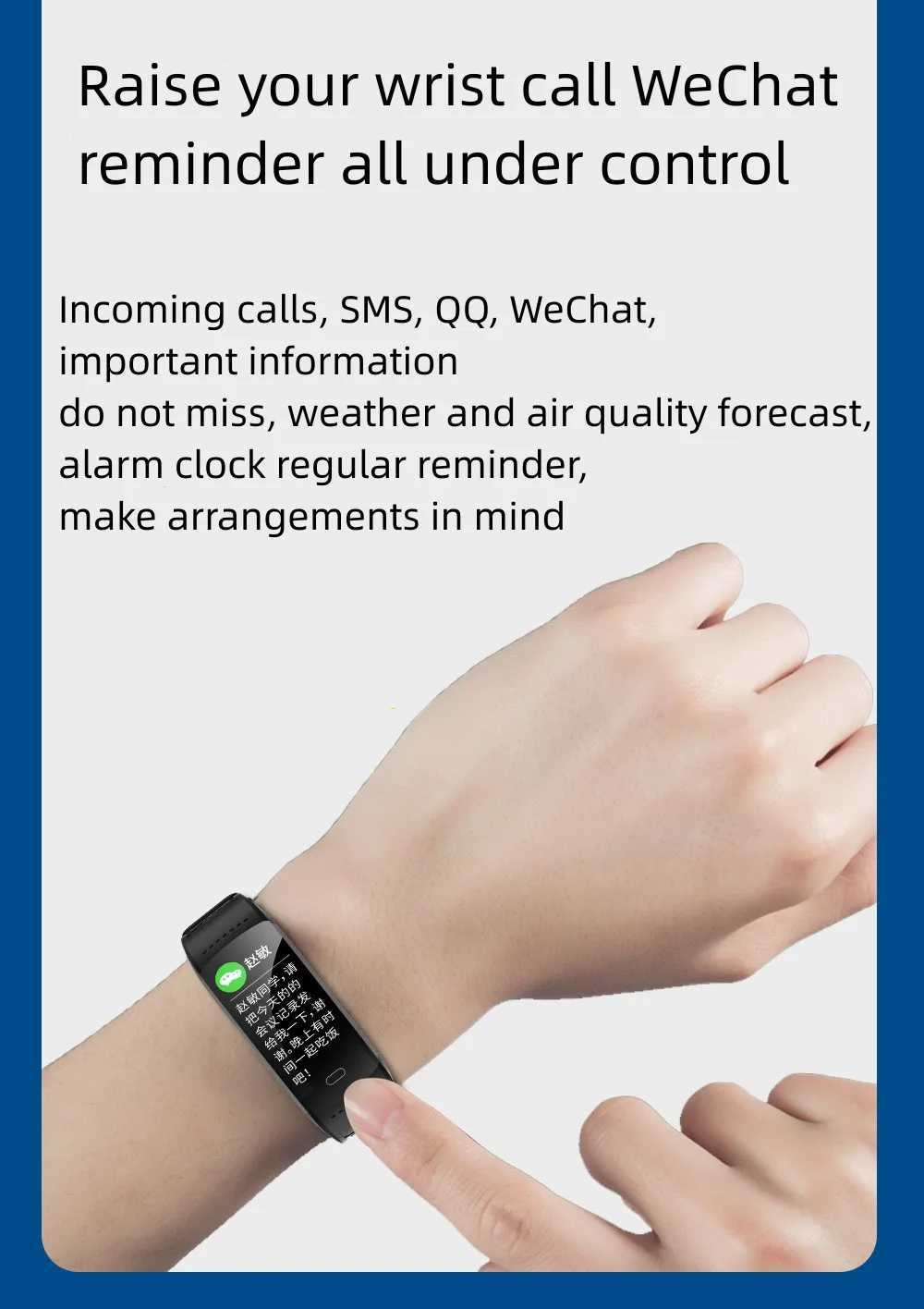 New smart bracelet customized wallpaper speed blood pressure monitoring weather music waterproof sports bracelet Y241114 Y241119