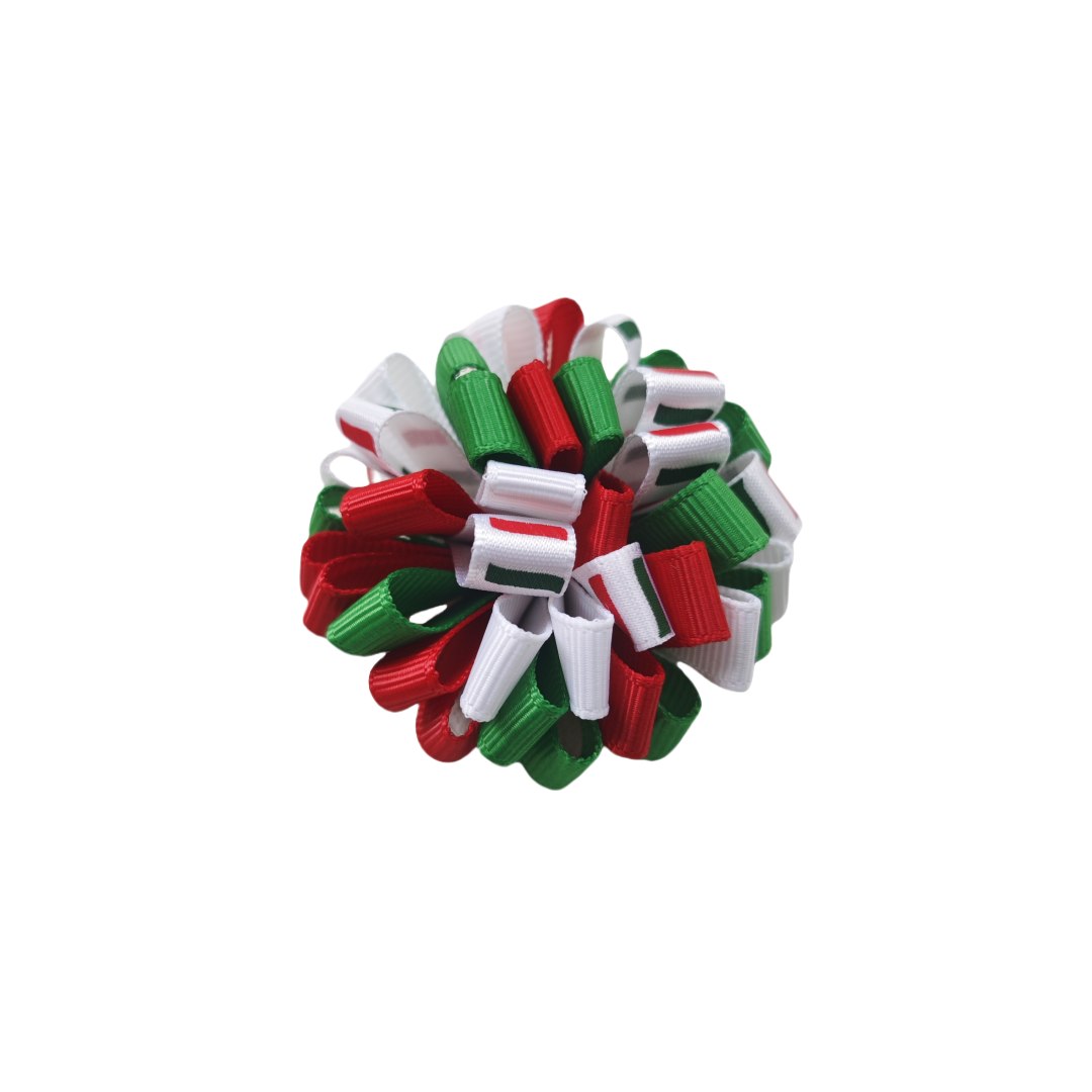 Christmas 2 Inch Loopy Round Ball Bow Clip Bowknot Xmas Accessories Kids Girls Baby Elastic Hair Bands Bobbles Headband Headwear Boutique Top Tiaras 5
