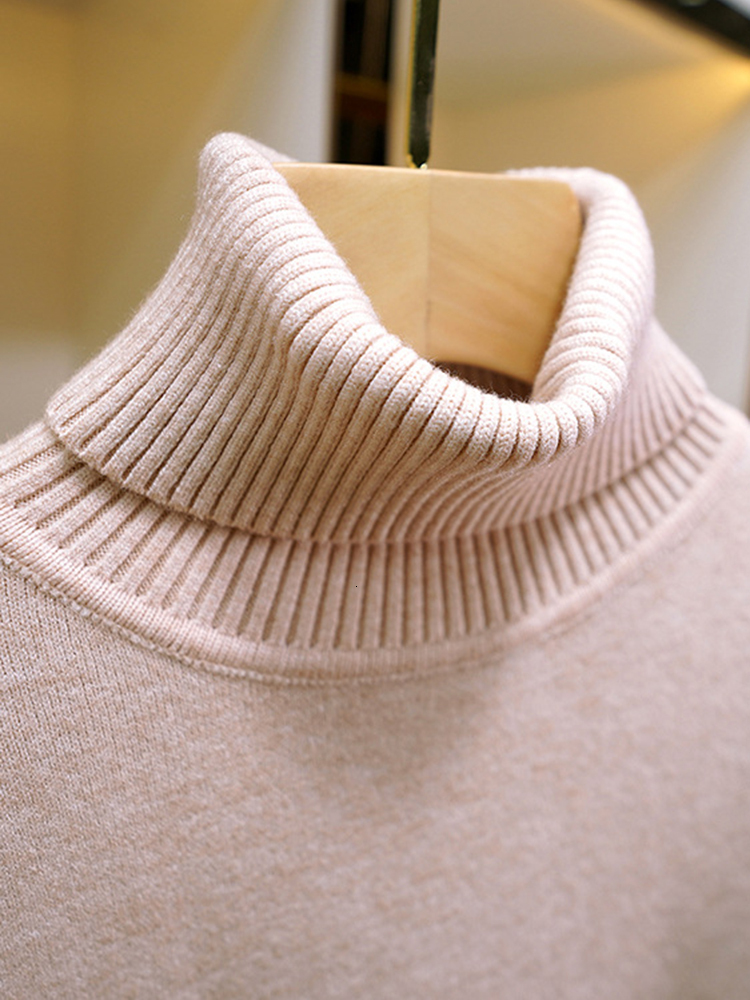 Designer's new women's sweater, winter thick high neck sweater, slim fit knitted pullover sweater, new warm plush V-shaped knitted pullover 