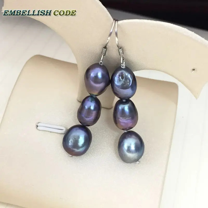 Beautiful Baroque Irregular Pearls Natural Freshwater Pearl Necklace Earrings Set Peacock Blue Colorful Girl 241115