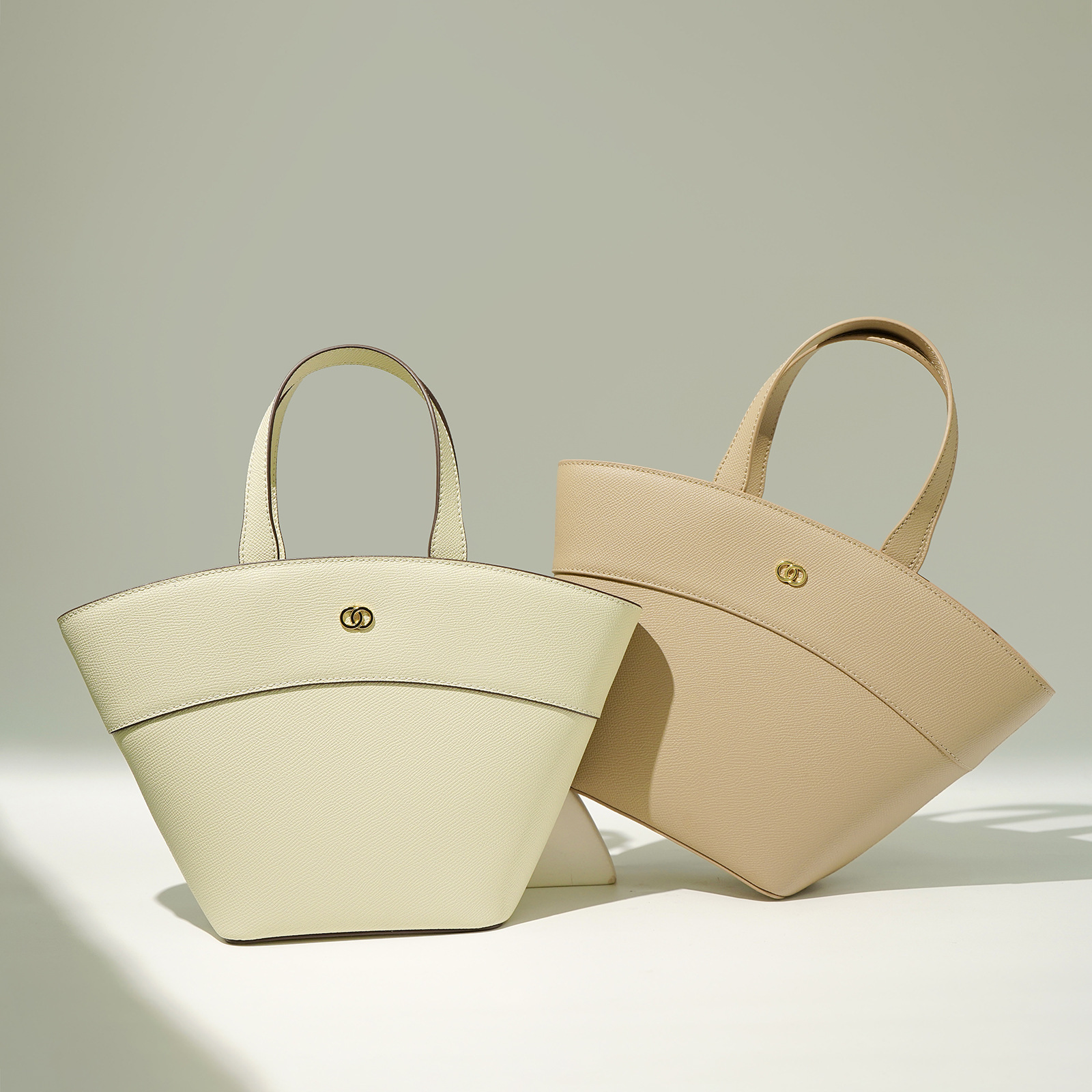 Niche Design Women Genuine Leather Basket Ladies Hand Bag With Compartment Classic Fashion Purse And Handbag dddmymoon