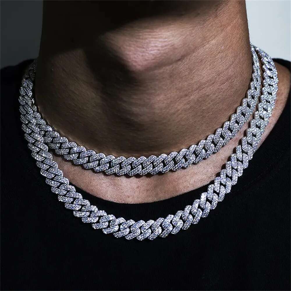 Ugb Hip Hop Men Jewelry Gra Certified 925 Sterling Silver Iced Out Miami Vvs Moissanite Diamond Cuban Link Chain Necklace