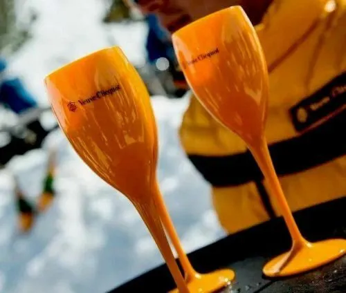 6 X Champagne Orange Flutes New Parties and Picnics Acrylic Unbreakable Wine Cups