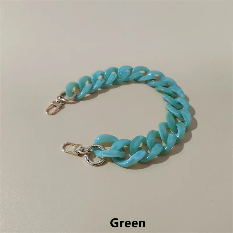 Trendy Resin Acrylic Plastic Pvc Bag Strap Chain Handbag Replacement With Snap Hooks Diy Purse Handle Accessories Bag Parts 241115