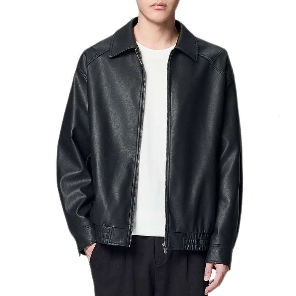 Mokaike Minimalist Lapel Matte PU 2024 Autumn New Item Structured Segmented Men's Jacket 81176