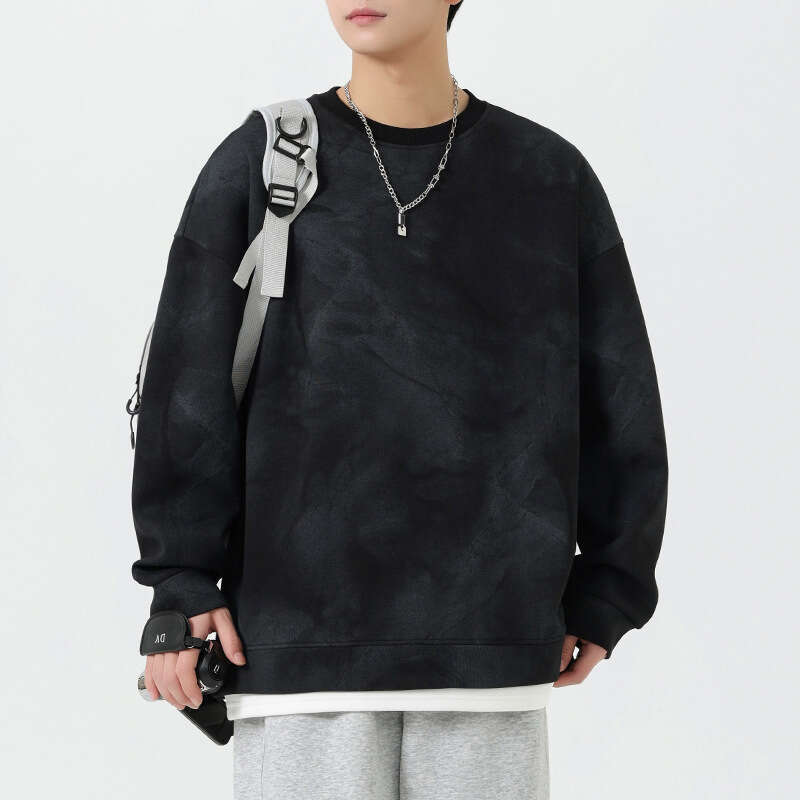 Men's Hoodie Spring Autumn New Trend Brand Tie Dye Distressed Men's Top Teenagers Loose And Fake Two-Piece Jacket For Men