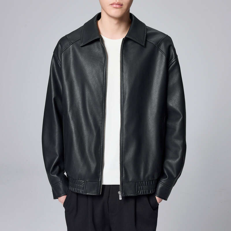 Mokaike Minimalist Lapel Matte PU 2024 Autumn New Item Structured Segmented Men's Jacket 81176
