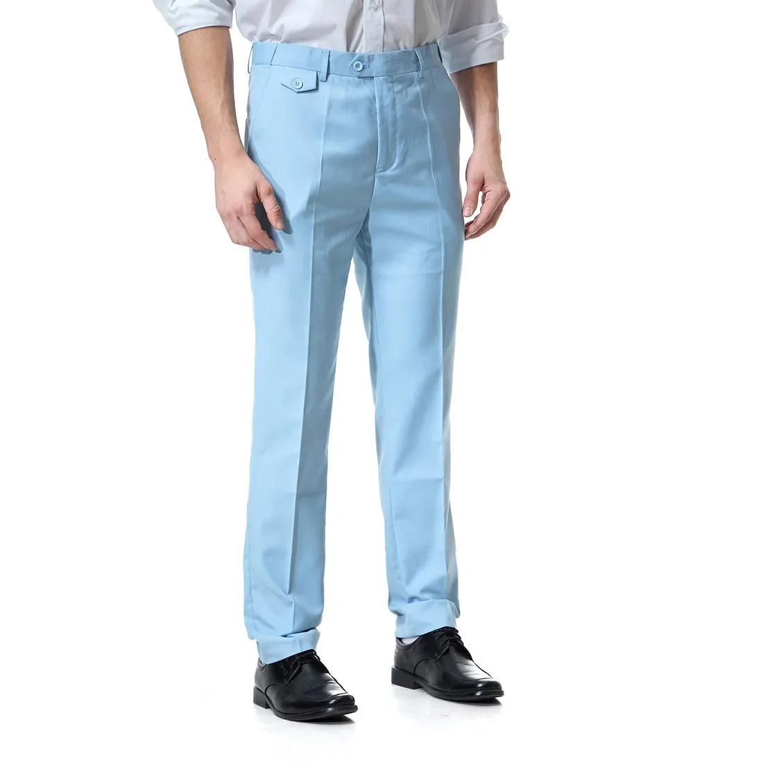 Spring Casual Mens Business Set Pants Solid Waist Straight Sleeve 241115