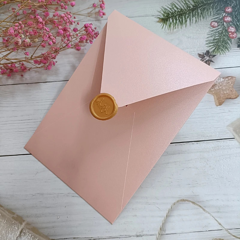 25pcs multi-color vertical wedding invitation envelopes 136x195mm V-Flap 250gsm 241115