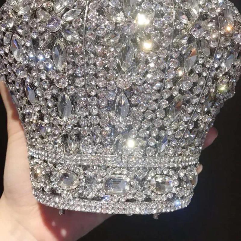 Totes Fashion Hollow Out Crown Women Evening Bags Sequined Wedding Party Clutches Dias Rhies Women's Pouch Gift