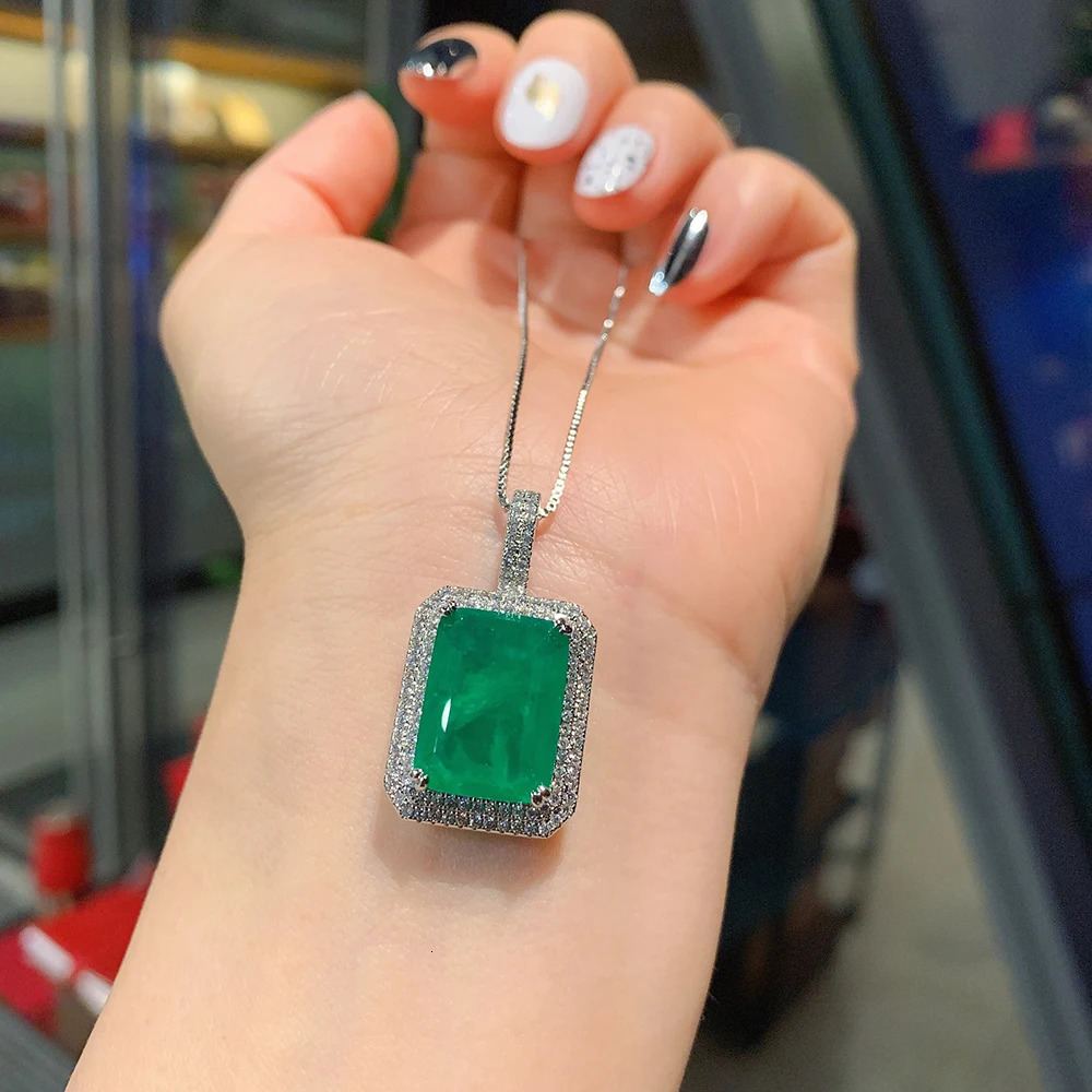 Charm Jade Gemstone Laboratory Diamond Pendant Necklace Earrings Wedding Party Exquisite Jewelry Set Women Retro Accessories Gift 241115