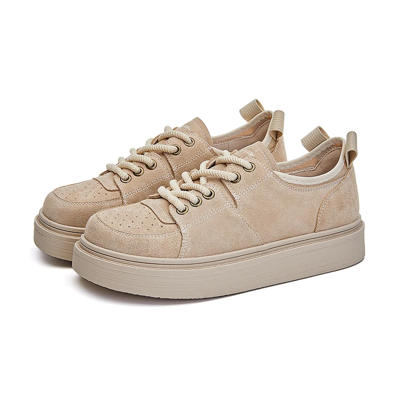 AIYUQI 2024 New Women's Sneakers Shoes Flat-soled Work Shoes Women Lace-up Retro Thick-soled Student Shoes for Female