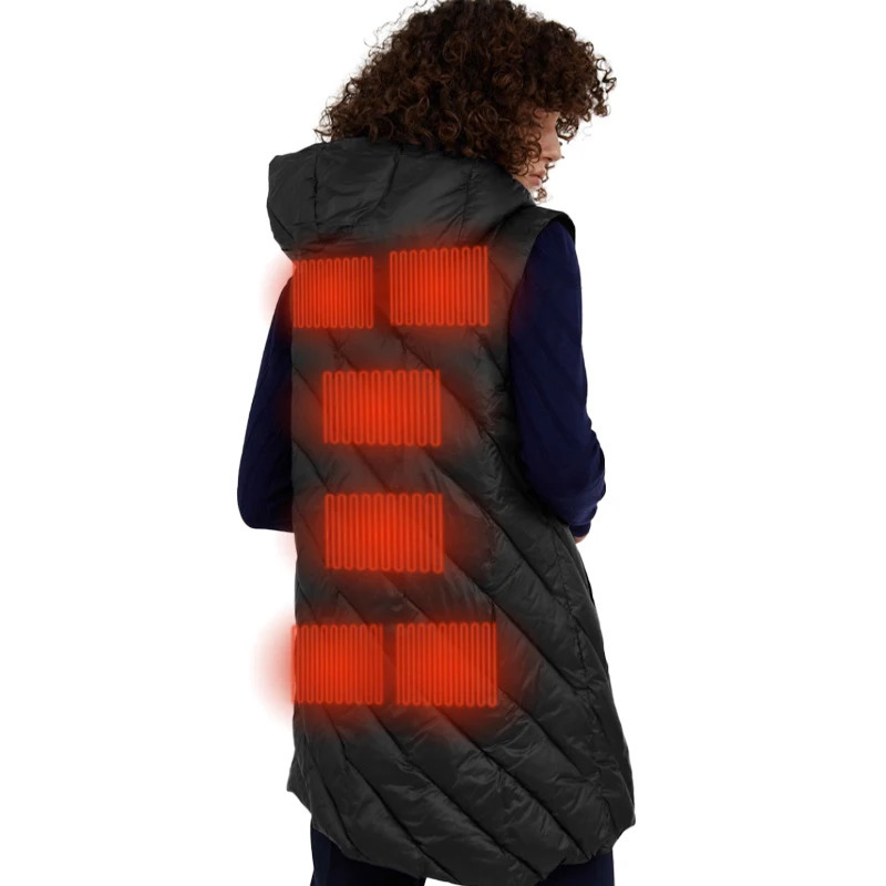 CEPRASK 8 Places Winter Intelligent Electric Vest Jacket Womens Coat USB Infrared Flexible Hooded Coat 241111