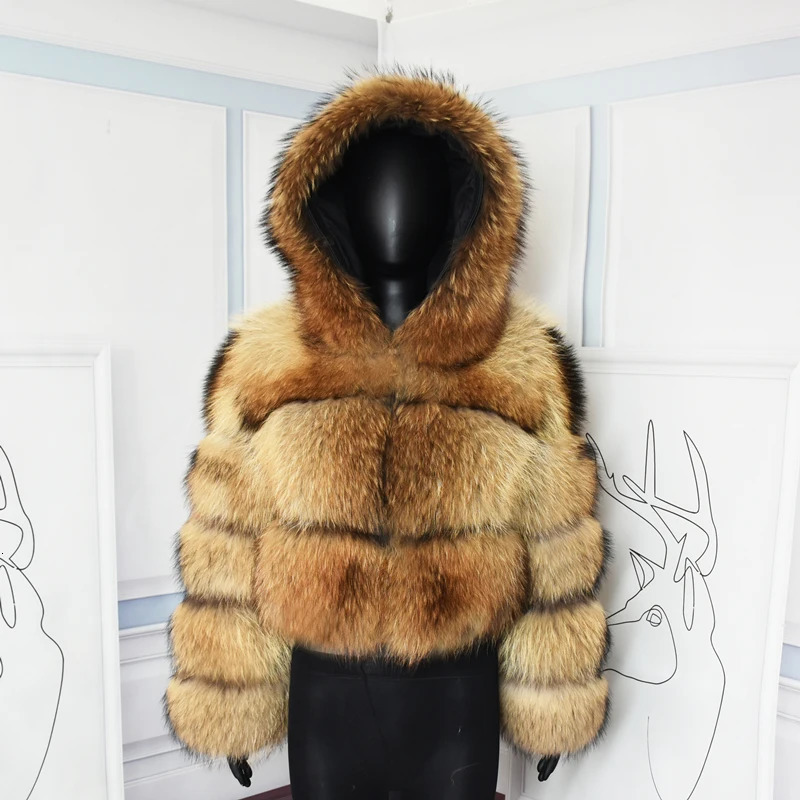 Winter Natural Fur Coat Short Section Warm Thickening Real Jacket Fashion Slim Women 241115