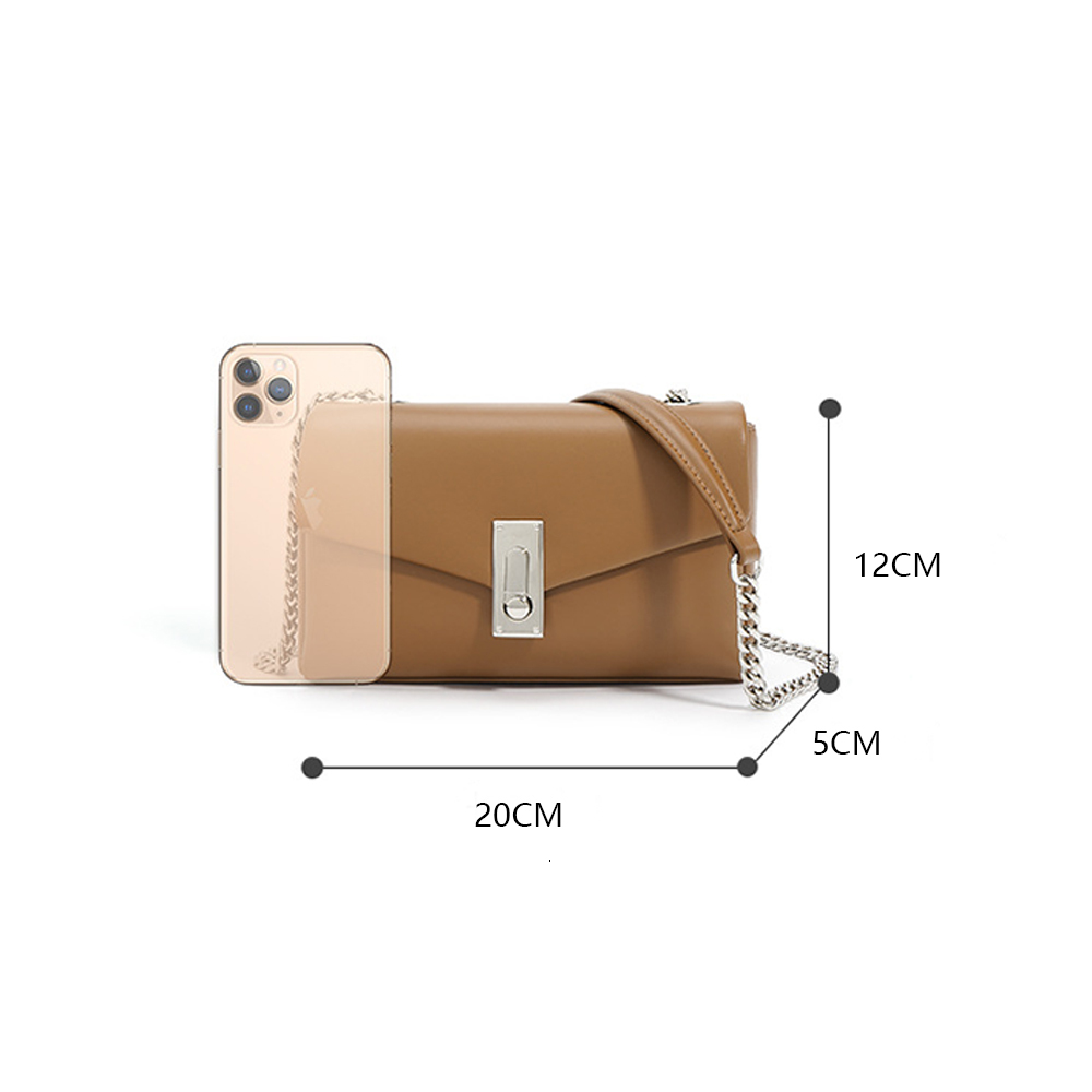 Solid Color Simple Small Leather Square Bag For Women Chain Shoulder Fashion Ladies Crossbody Bags dddmymoon