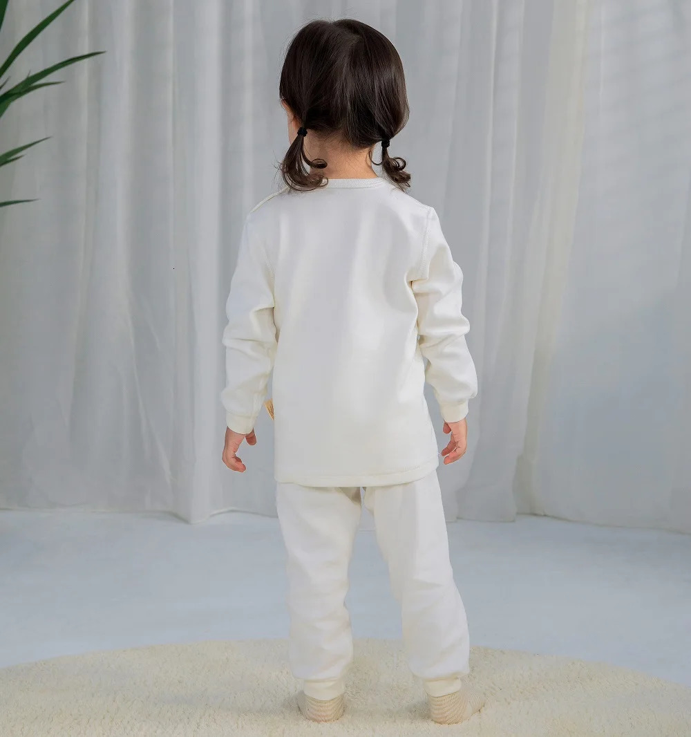 0-2 year baby pajamas for spring summer and winter white 100% natural color cotton for boys and girls and warm for babies children and families wearin