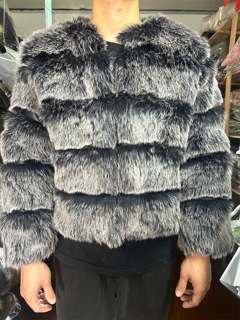 2024 Faux Raccoon Fur Coat Women Jacket Coat Women Winter Fluffy Jacket Thick Warm Furry Fur Outwear Faux Fur Coat 241115
