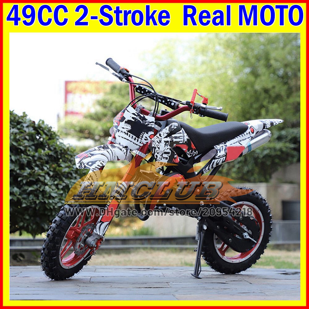 16Colors Real Off-road Vehicle Apollo mountain bike 49CC 50CC 2 Stroke Dirt Bike Sports Mini Motorcycle Gasoline Kart Children Racing Motobike Boy Gir