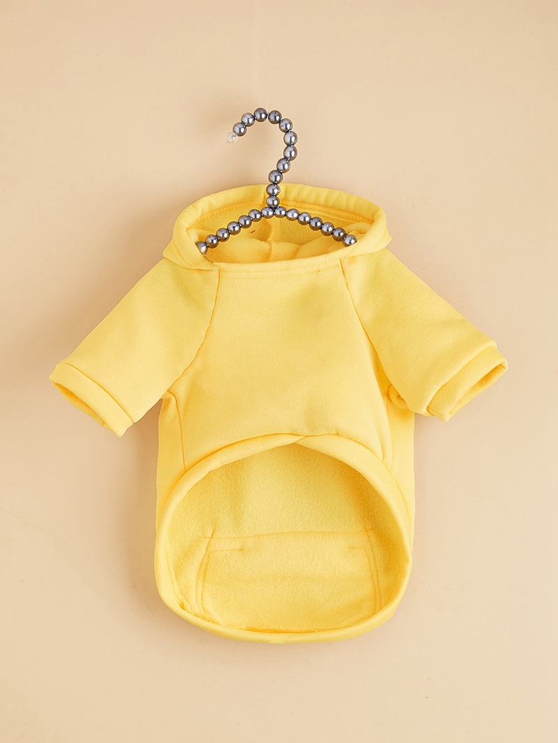 Pet Bipod Sports Solid Color Pocket Zipper Dog Cat Corgi Bear Wear Hoodies Doggy Apparel