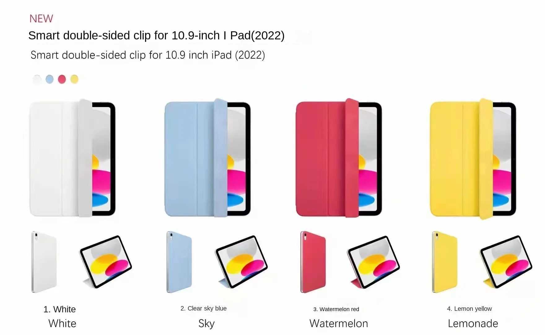 New Arrival Suitable for iPad tablet (10th generation) intelligent magnetic double-sided clip 10.9-inch 20 protective case Z241115