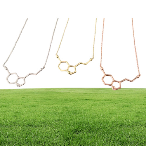 1 chemical molecular structure pendant necklace formula 5HT geometric exquisite nurse simple Lucky woman mOTHER men039s family
