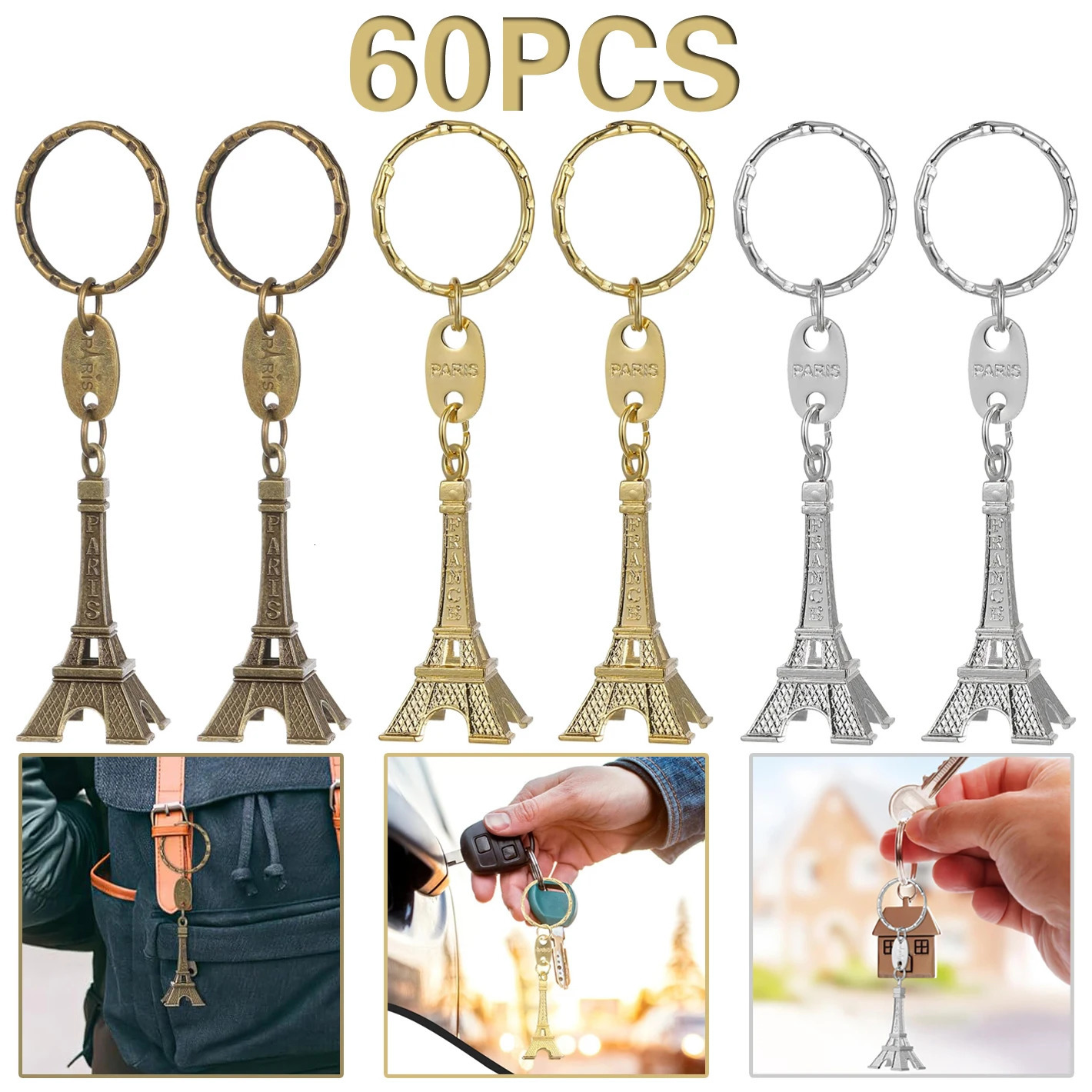 60 vintage Parisian Eiffel Tower keychains tower pendants keychains and small gifts 241115