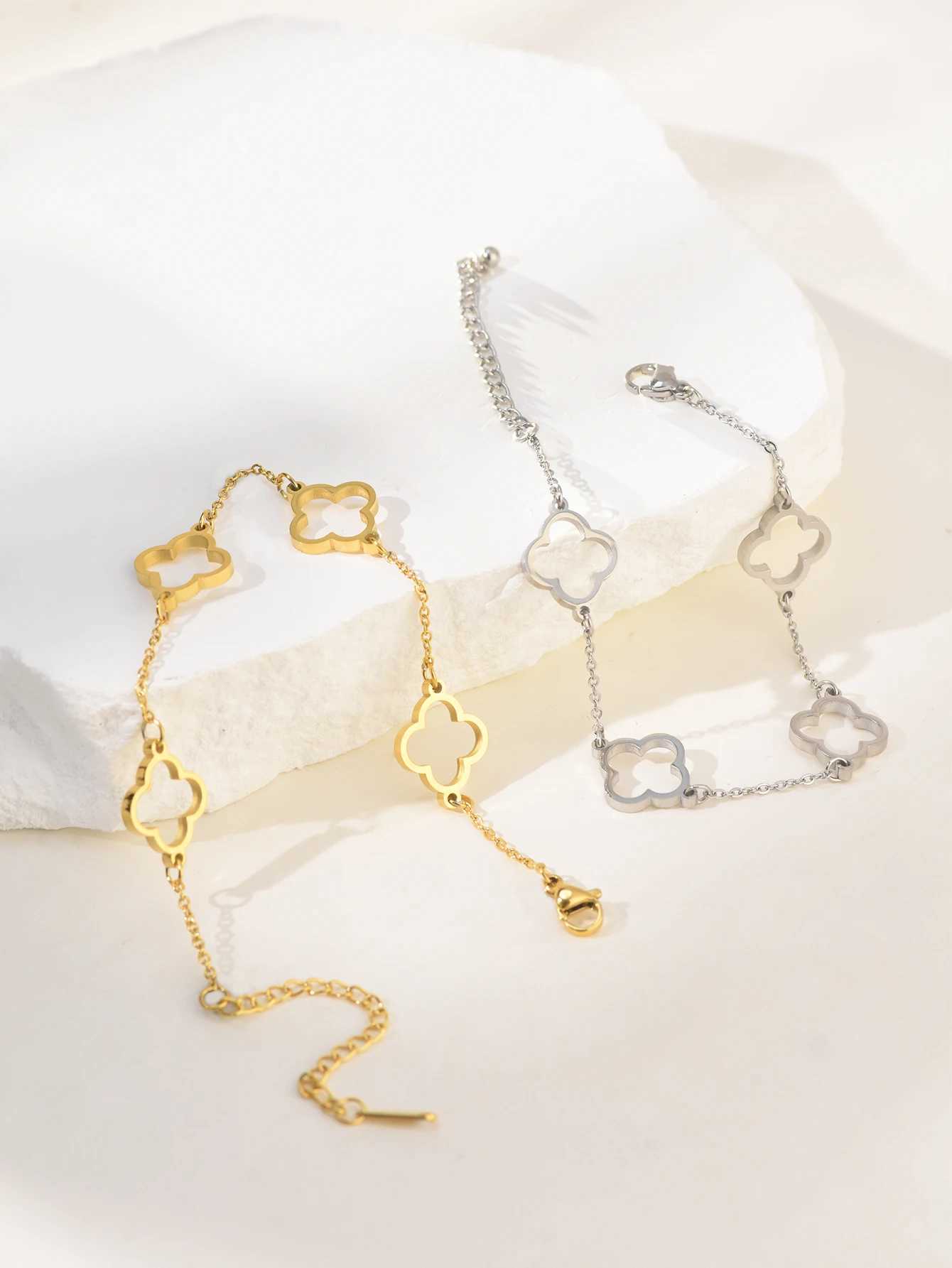 1 Lucky Luxury Fashion Flower Decor bracelet suitable for women daily decoration gift friend gift mother gift party gift jewelryXJ250225