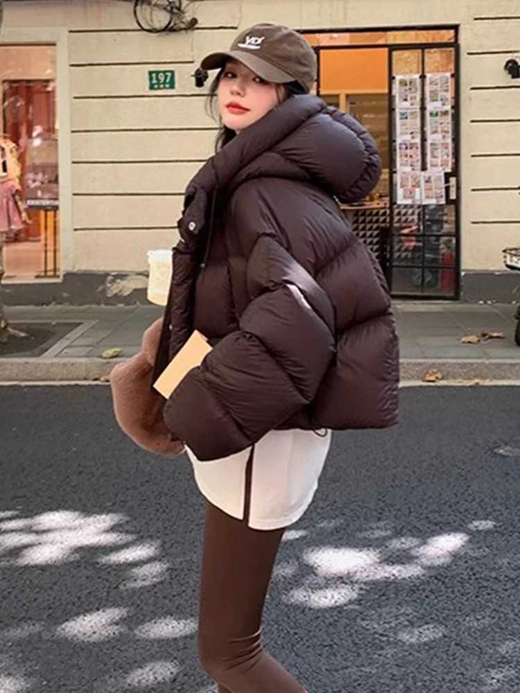 Winter Short Down Cotton Jacket Women Casaco Inverno Feminino 2024 New American Bread Clothing Thick Warm Hooded Parkas CoatsC241115