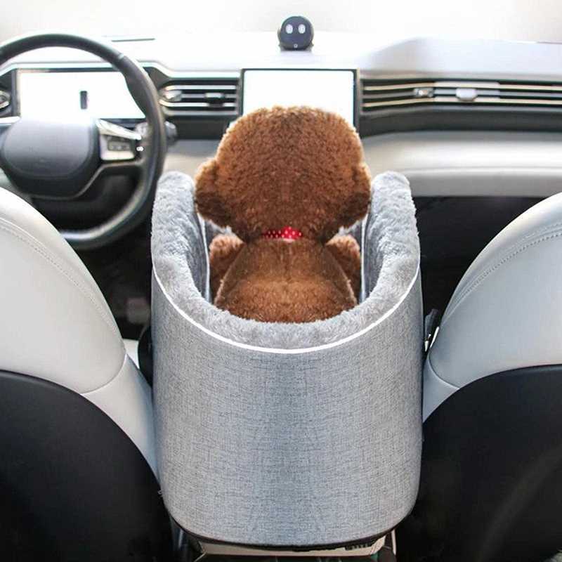 Dog Car Seat Covers Travel Pet Puppy Dog Car Seat Basket Booster Center Consol Bag Central Control Nonslip Carriers Safe Cats Hammock Pets Carrier z24