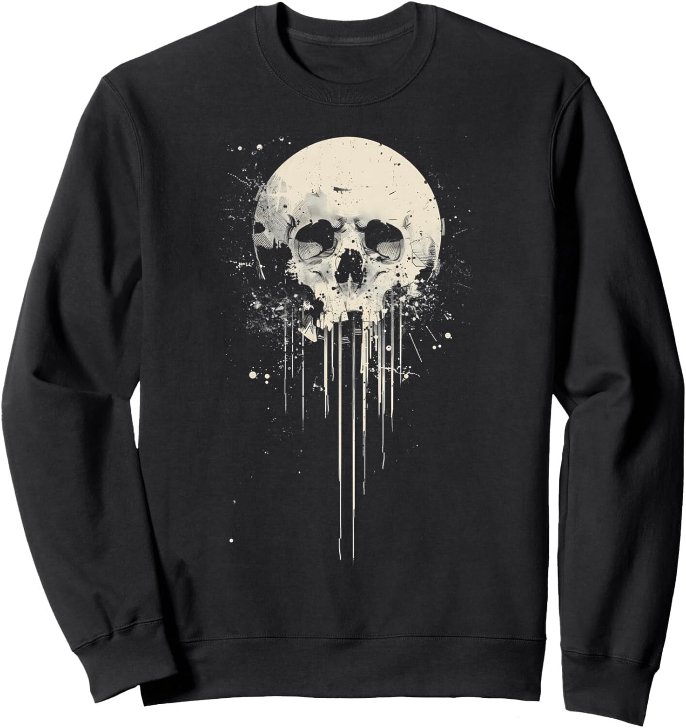 Long Sleeve Shirts for Men sweatshirt Skull Art Graphic Design Distressed Style Halloween Costume Sweatshirt T shirt Tee Streetwear Casual tops clothe