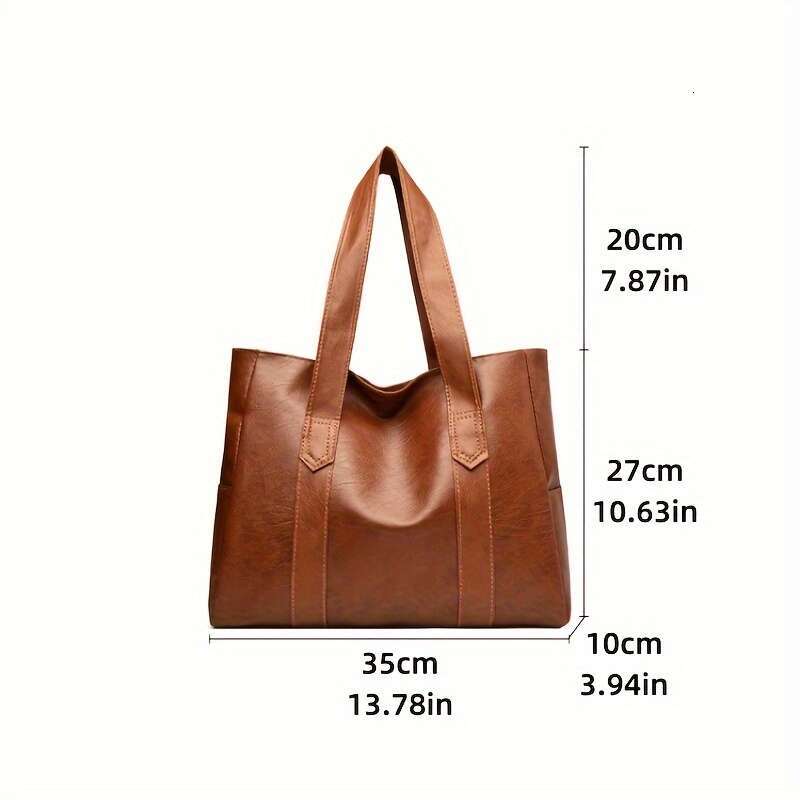 Chic Women's Tote Bag - Spacious & Versatile Shoulder Handbag, Durable Faux Leather with Zip Closure, Available in Light Brown/Black
