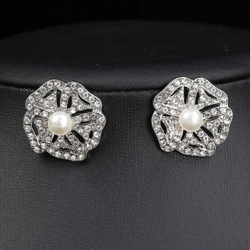 Freshwater Pearl Water Diamond Womens Necklace Earrings Bracelet 3-Piece er Wedding Charm Girl Jewelry Set 241115