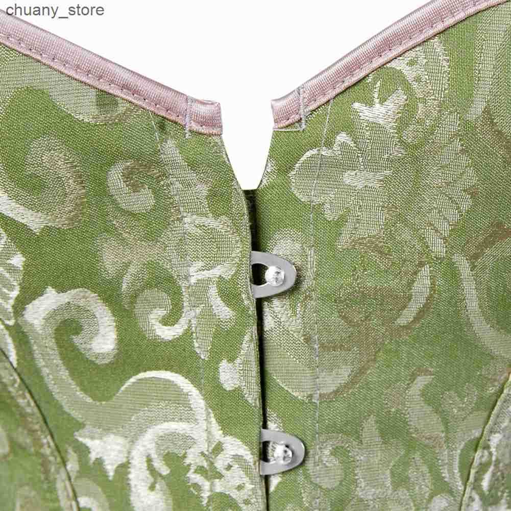 Belts Womens Corset Top Vintage Bustiers Lace Up Corsets Jacquard Bustier Elegant Korsett Halloween Party Costume Medieval Outfits L240910