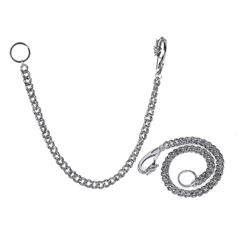 Retro fashion street dance waist chain mens steel metal anti-theft pants chain wallet chain 241115