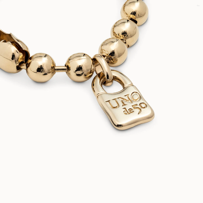 Ladies Charm Bracelets GoldPlated Vintage Charm Bracelet with Beaded Chain and Padlock Spanish Inspired Party Jewelry Z250910