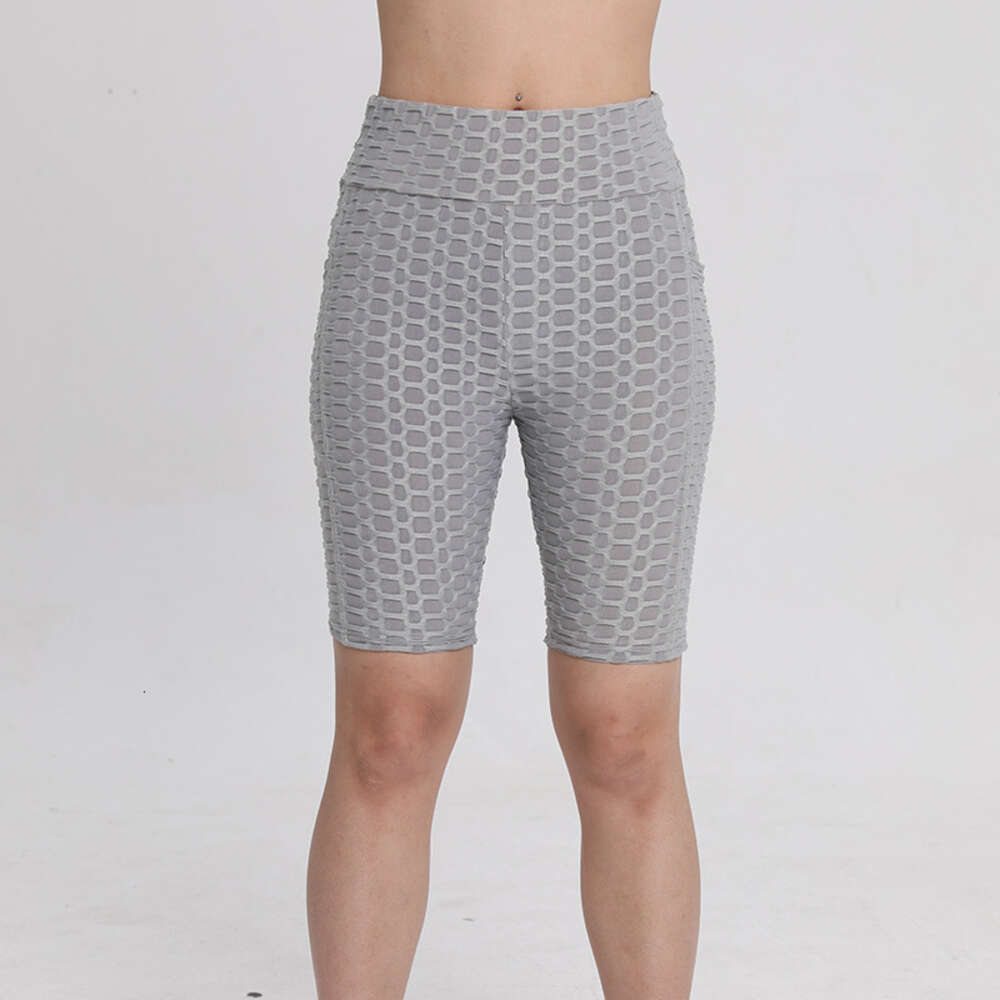 Sexy Jacquard Pocket Capris Yoga Fiess Peach Hip Up Bubble Sports Leggings for Women F41515