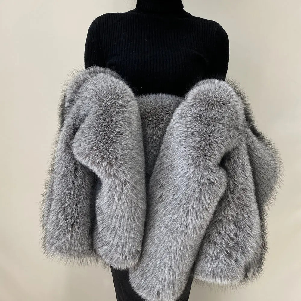Street Fashion Faux Fur Coat Women Winter 2023 Cool Girls Fluffy Short Fur Fox Jacket 241115