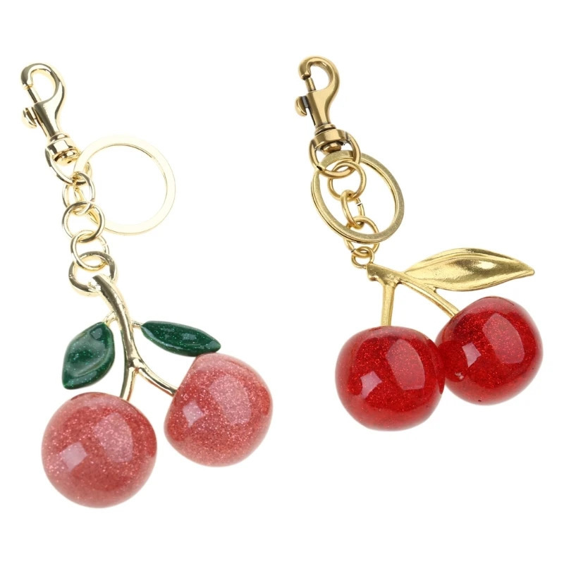 2 sets of handmade phone lanyards cherry pendant keychains detachable phone chains portable keychain accessories 241115