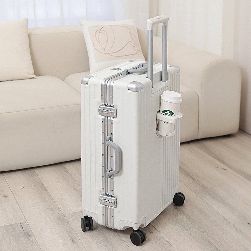 sushimu Carry On Lage with Cup Phone Holder Hard Shell Rolling Travel Suitcase with Spinner Wheels 20 24 26 Inch O18J#
