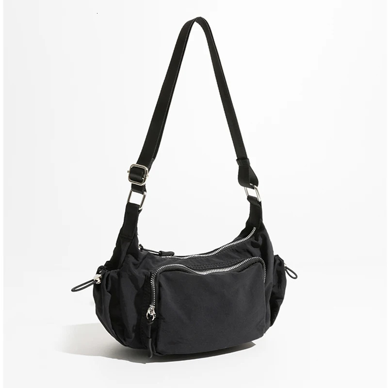 Casual Nylon Crossbody Bags for Women er Multiple Pockets Shoulder Bag Simple Underarm Bag Hobos Small Phone Purses 2-24 241115