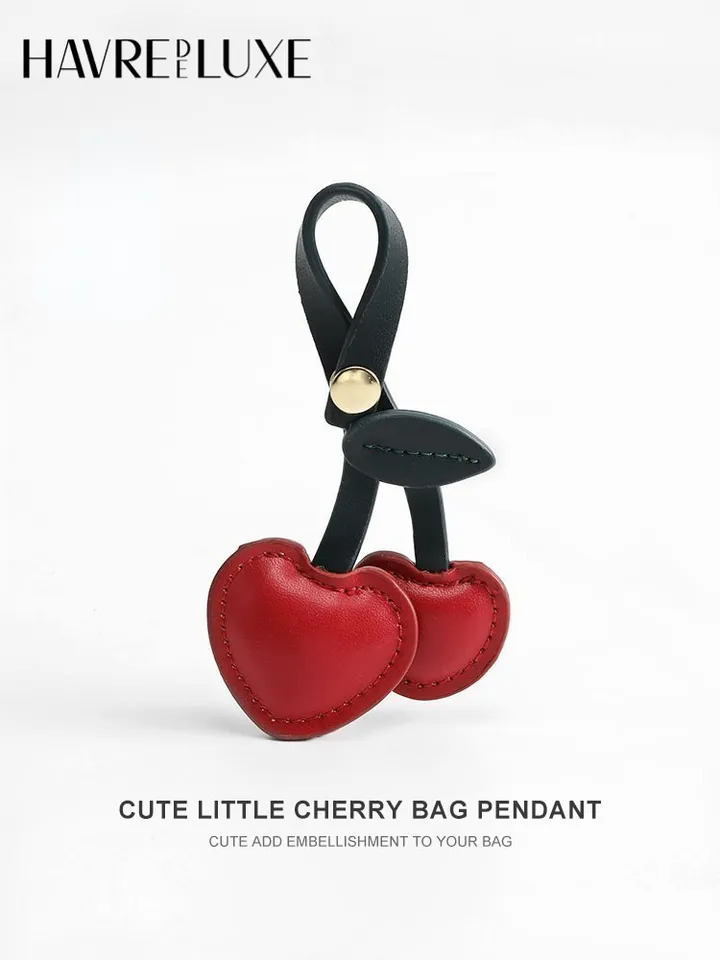 Bag Charm Accessories Handbag Pendant Cherry Creative Cherry Keychain School Bag Love Leather Handbag Accessories 241115