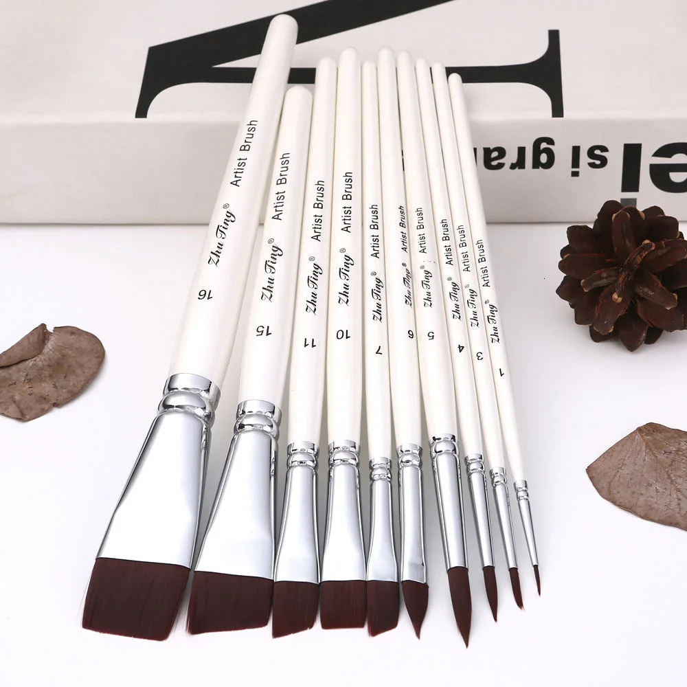 17 professional facial and body painting brushes high-quality white artist watercolor makeup brush set childrens body art 241114