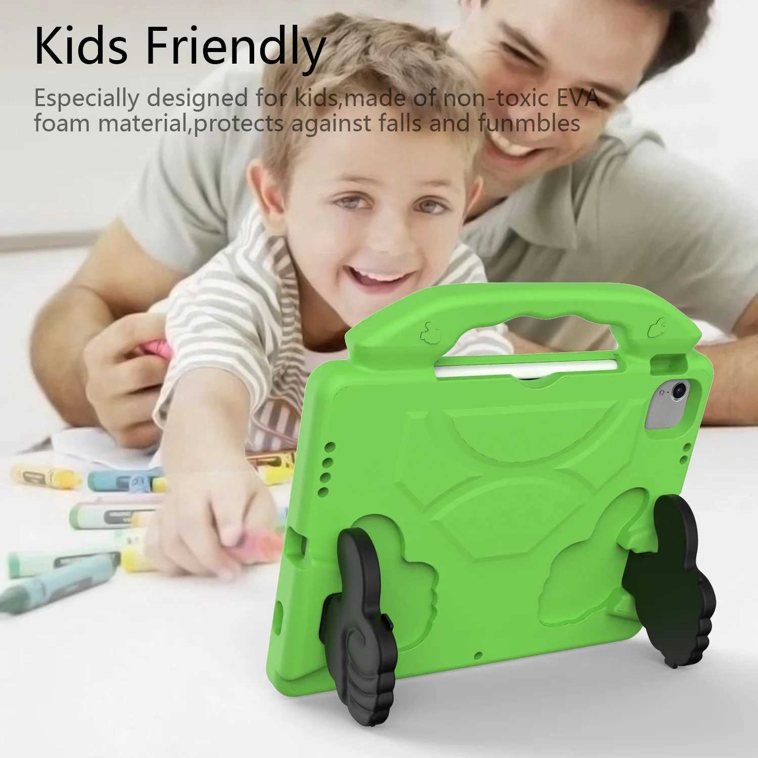 New Arrival EVA tablet cover for iPad Pro 11 10.5 9.7 Air 5 4 3 2 1 iPad Mini 6 iPad 10.2 2021/2019 shock-absorbing case with bracket Z241115