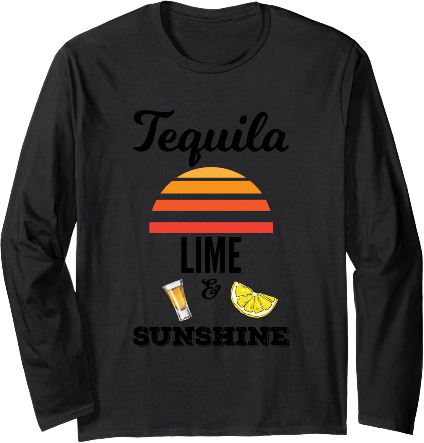 Long Sleeve Shirts for Men sweatshirt Tequila Lime And Sunshine Shot And Lime Drinkers Long Sleeve Tee Streetwear Casual tops clothes cool