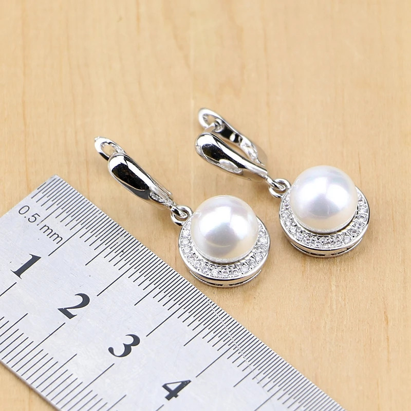 Pearl with Pearl 925 sterling silver jewelry set suitable for women pendant earrings rings necklace set free gift box direct 241115