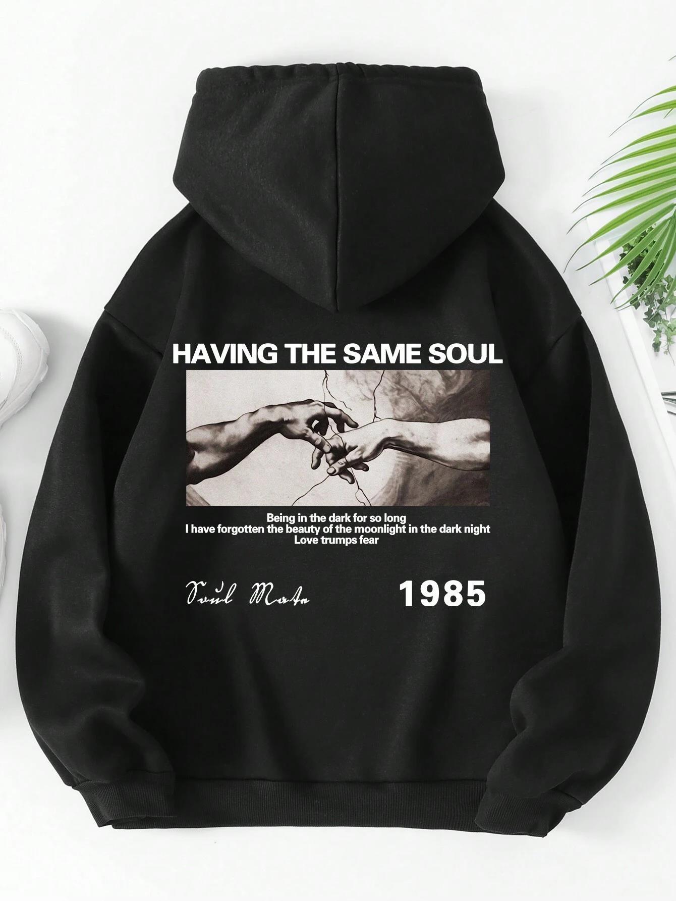 Designer's new women's hoodie with the same soul print Haruku high-quality hoodie fashionable casual sportswear autumn loose hoodie