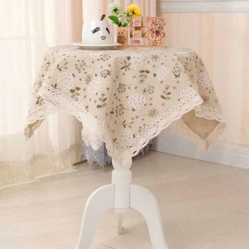 H454 Lace tassel tablecloth cartoon floral velvet