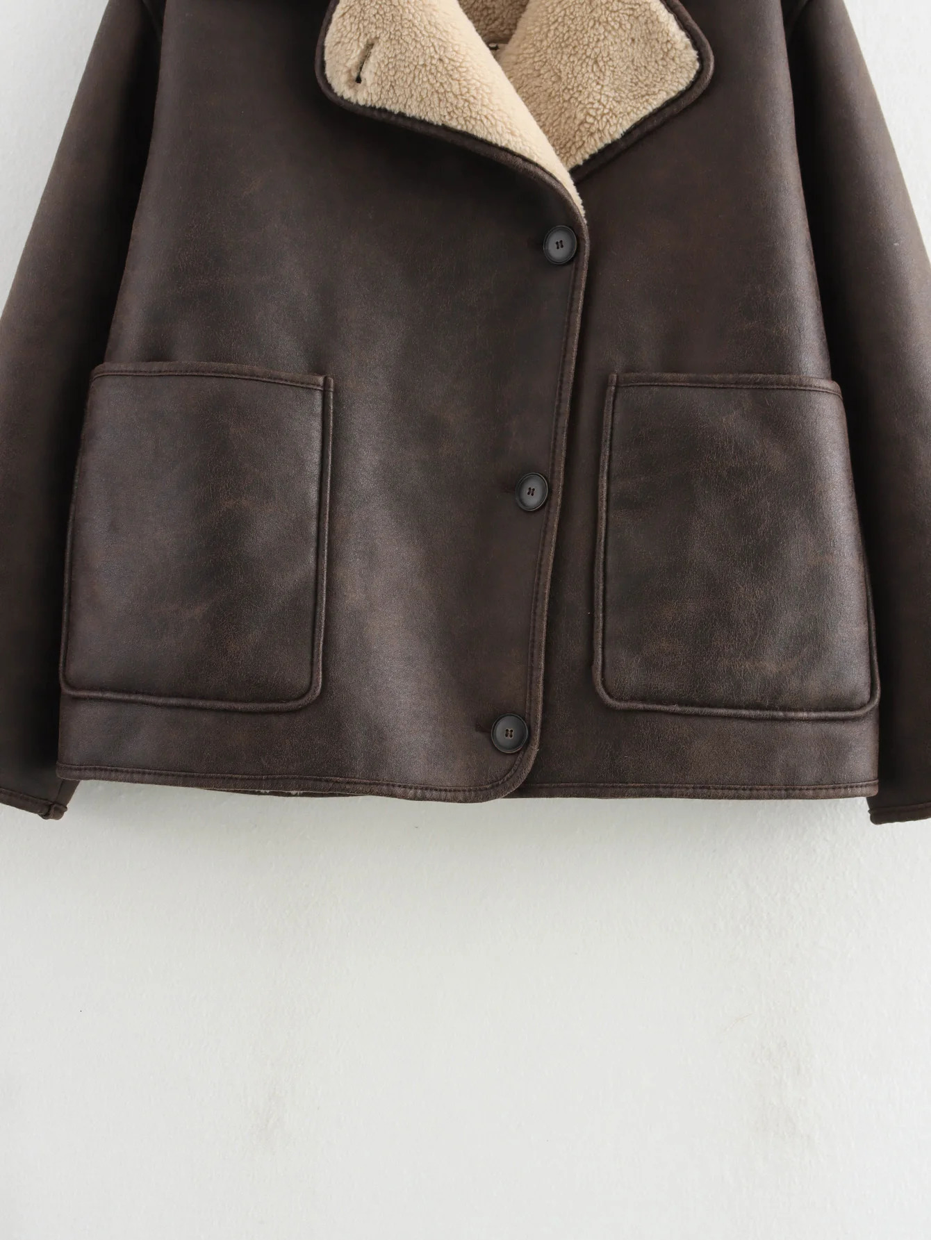 cross-border foreign trade European and American clothing autumn and winter fashionable fur one-piece suede double-si 241114