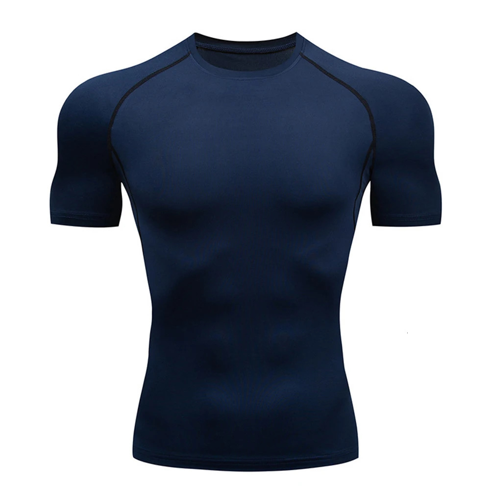 Compression Shirt Summer Mens TShirt White Short Sleeve Breathable Quick Dry Fitness Top Sports Long 241108