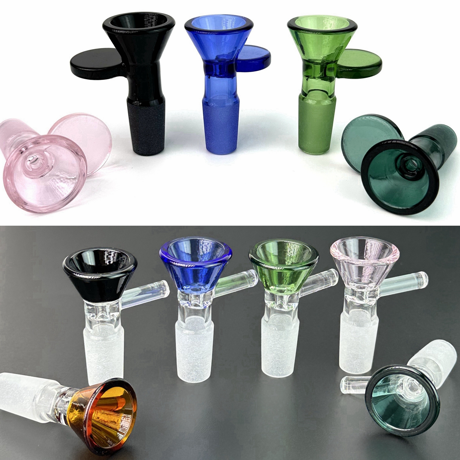 Thick Round Glass Bowl For Hookah 14mm 18mm Male Colour Funnel Bowls Smoking Slide bowl Piece Tool For Tobacco Bong Oil Burner Water Pipe